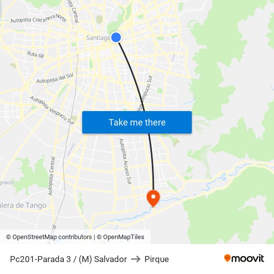 Pc201-Parada 3 / (M) Salvador to Pirque map