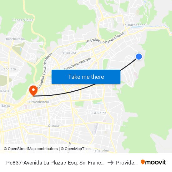 Pc837-Avenida La Plaza / Esq. Sn. Francisco De Asís to Providencia map