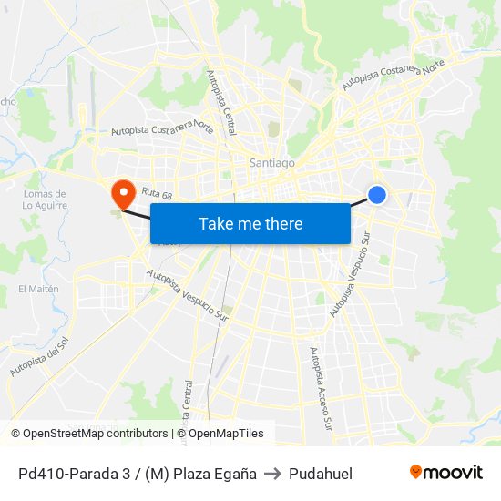 Pd410-Parada 3 / (M) Plaza Egaña to Pudahuel map