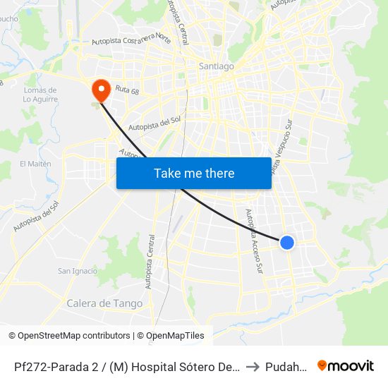 Pf272-Parada 2 / (M) Hospital Sótero Del Río to Pudahuel map