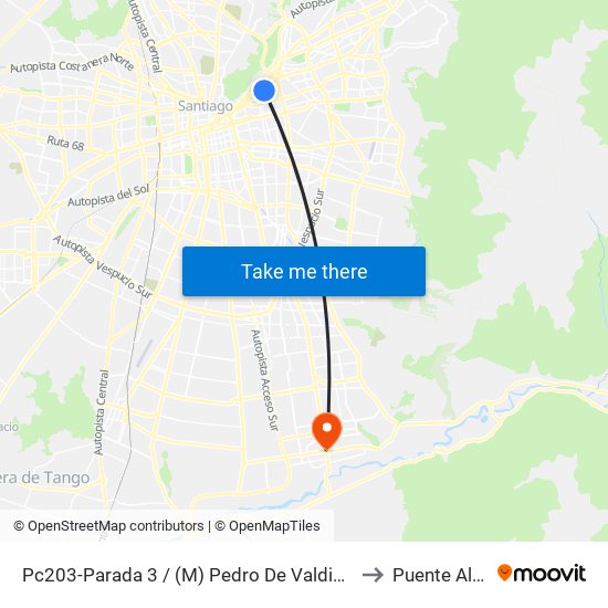 Pc203-Parada 3 / (M) Pedro De Valdivia to Puente Alto map