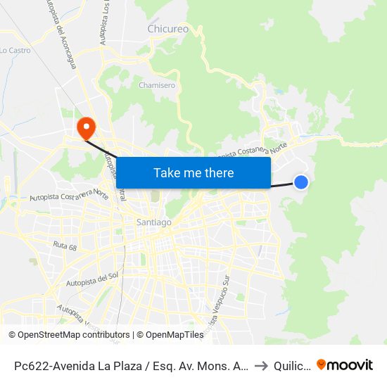Pc622-Avenida La Plaza / Esq. Av. Mons. A. Del Portillo to Quilicura map