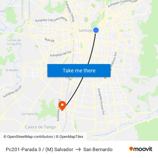 Pc201-Parada 3 / (M) Salvador to San Bernardo map