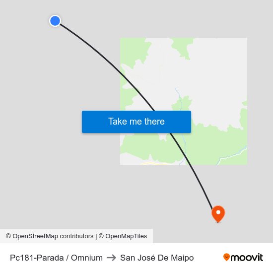 Pc181-Parada / Omnium to San José De Maipo map