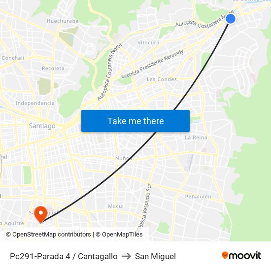 Pc291-Parada 4 / Cantagallo to San Miguel map