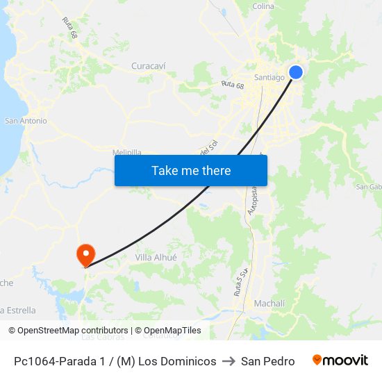 Pc1064-Parada 1 / (M) Los Dominicos to San Pedro map