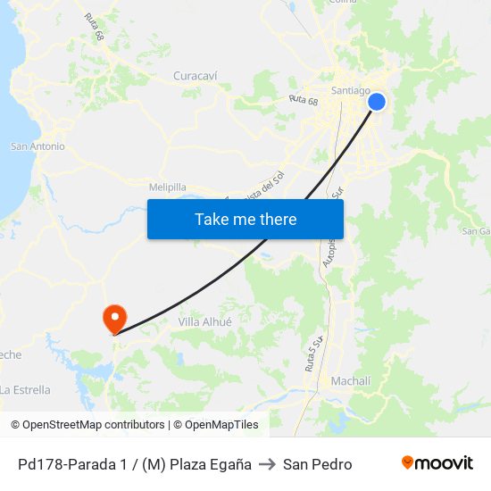 Pd178-Parada 1 / (M) Plaza Egaña to San Pedro map