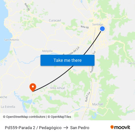 Pd559-Parada 2 / Pedagógico to San Pedro map