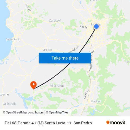 Pa168-Parada 4 / (M) Santa Lucía to San Pedro map