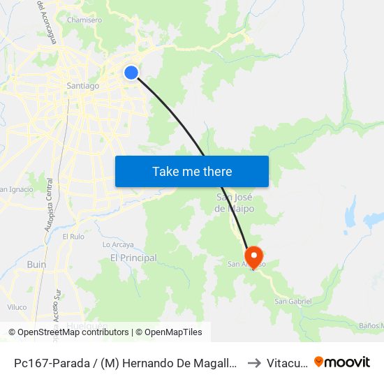 Pc167-Parada / (M) Hernando De Magallanes to Vitacura map