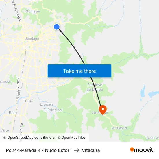 Pc244-Parada 4 / Nudo Estoril to Vitacura map