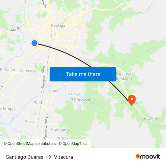 Santiago Bueras to Vitacura map