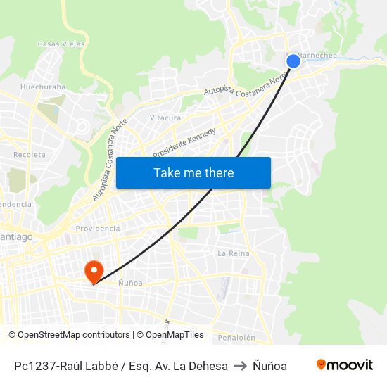 Pc1237-Raúl Labbé / Esq. Av. La Dehesa to Ñuñoa map