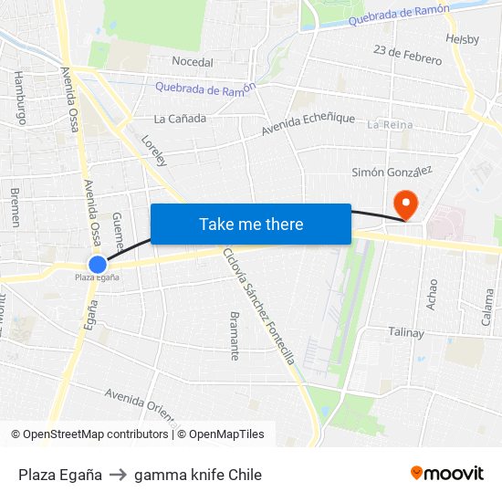 Plaza Egaña to gamma knife Chile map