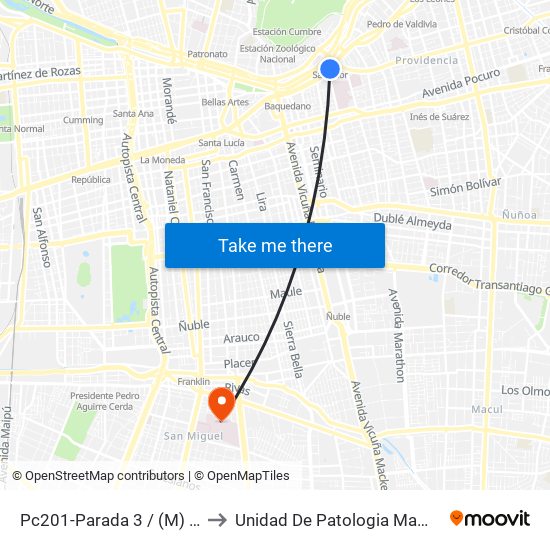 Pc201-Parada 3 / (M) Salvador to Unidad De Patologia Mamaria HBLT map