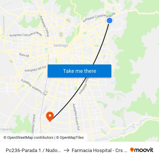 Pc236-Parada 1 / Nudo Estoril to Farmacia Hospital - Crs El Pino map