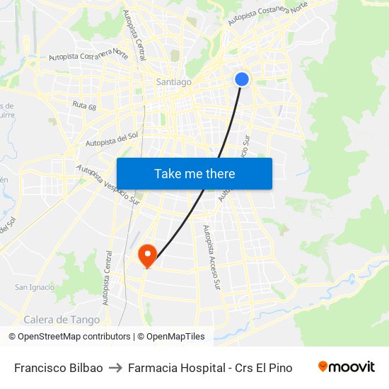 Francisco Bilbao to Farmacia Hospital - Crs El Pino map