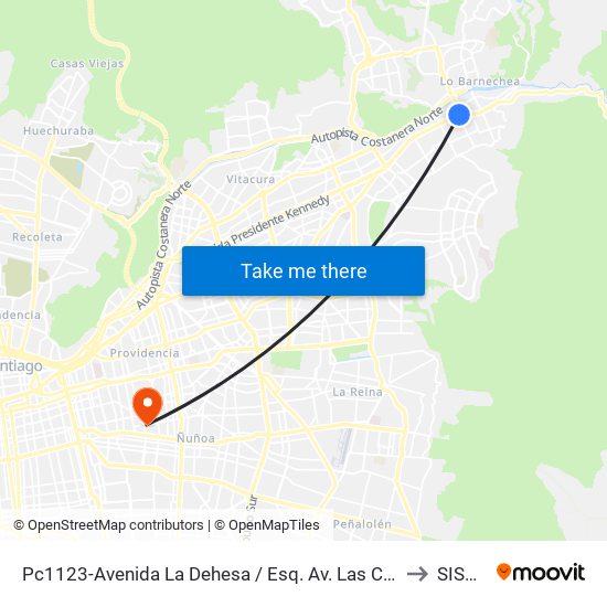 Pc1123-Avenida La Dehesa / Esq. Av. Las Condes to SISAM map