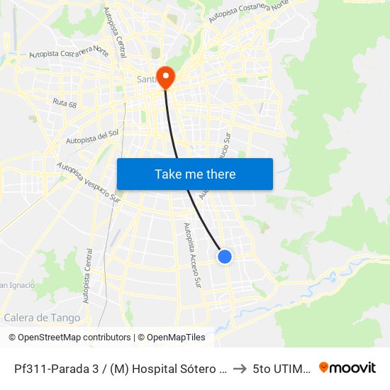 Pf311-Parada 3 / (M) Hospital Sótero Del Río to 5to UTIM UC map