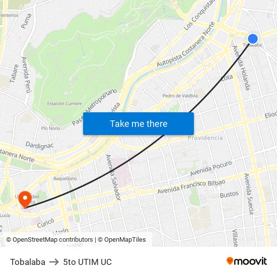 Tobalaba to 5to UTIM UC map