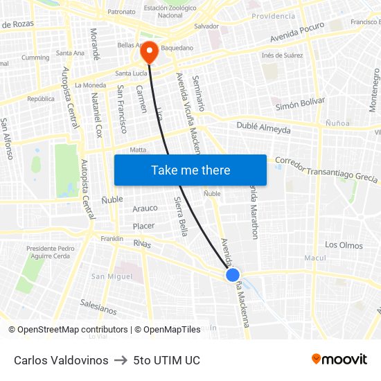 Carlos Valdovinos to 5to UTIM UC map