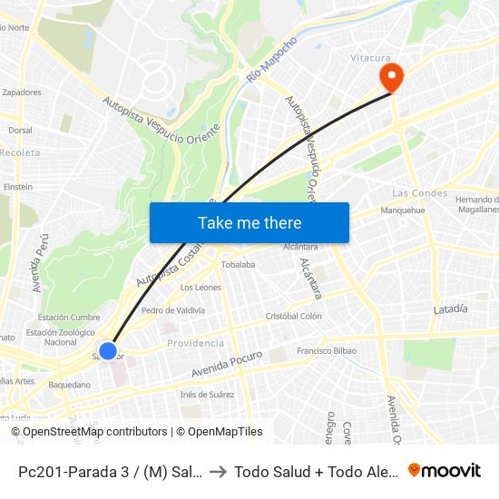 Pc201-Parada 3 / (M) Salvador to Todo Salud + Todo Alemana map