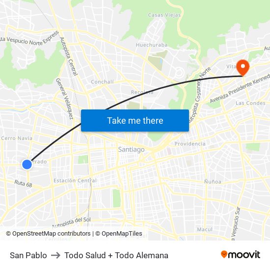 San Pablo to Todo Salud + Todo Alemana map