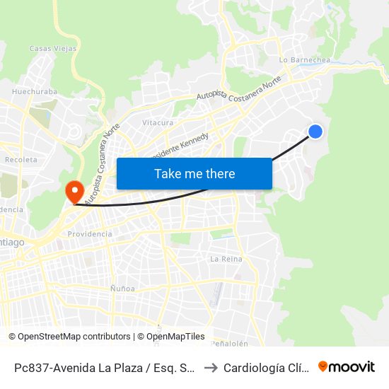 Pc837-Avenida La Plaza / Esq. Sn. Francisco De Asís to Cardiología Clínica Indisa map