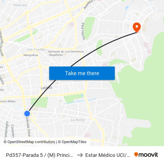 Pd357-Parada 5 / (M) Príncipe De Gales to Estar Médico UCI/Pabellón map