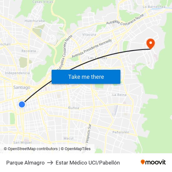 Parque Almagro to Estar Médico UCI/Pabellón map