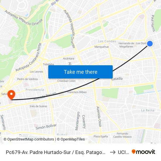 Pc679-Av. Padre Hurtado-Sur / Esq. Patagonia to UCIQ map