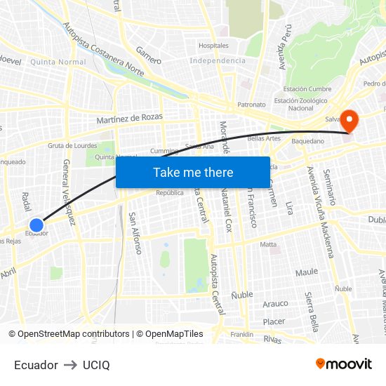 Ecuador to UCIQ map