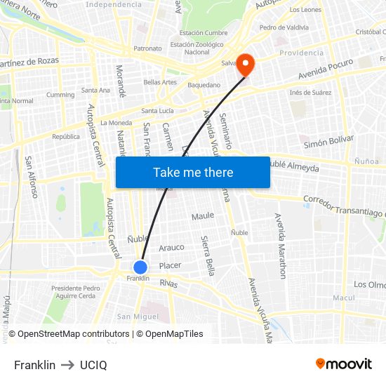 Franklin to UCIQ map