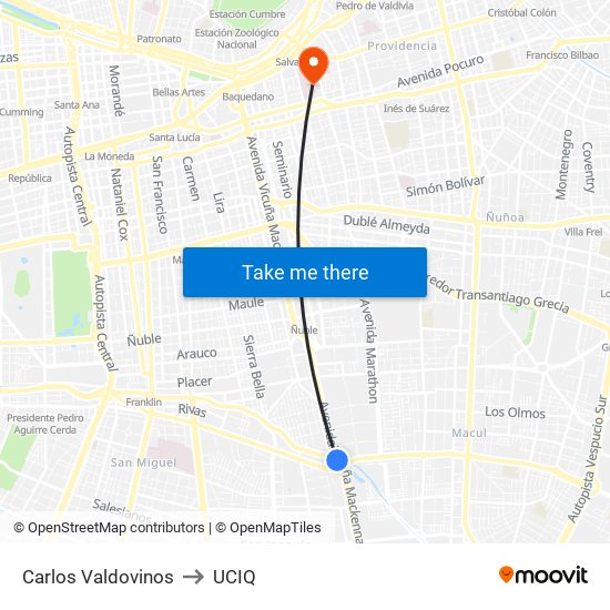 Carlos Valdovinos to UCIQ map