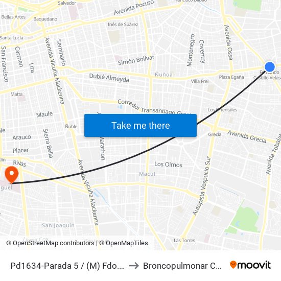 Pd1634-Parada 5 / (M) Fdo.Castillo V. to Broncopulmonar CDT HBLT map