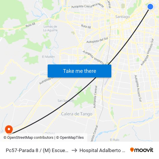 Pc57-Parada 8 / (M) Escuela Militar to Hospital Adalberto Steeger map