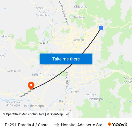 Pc291-Parada 4 / Cantagallo to Hospital Adalberto Steeger map