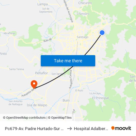 Pc679-Av. Padre Hurtado-Sur / Esq. Patagonia to Hospital Adalberto Steeger map