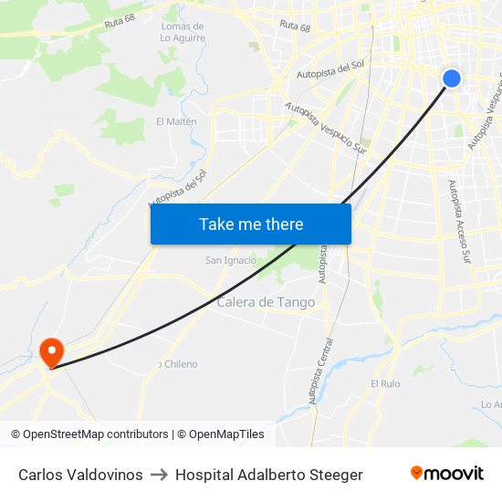 Carlos Valdovinos to Hospital Adalberto Steeger map