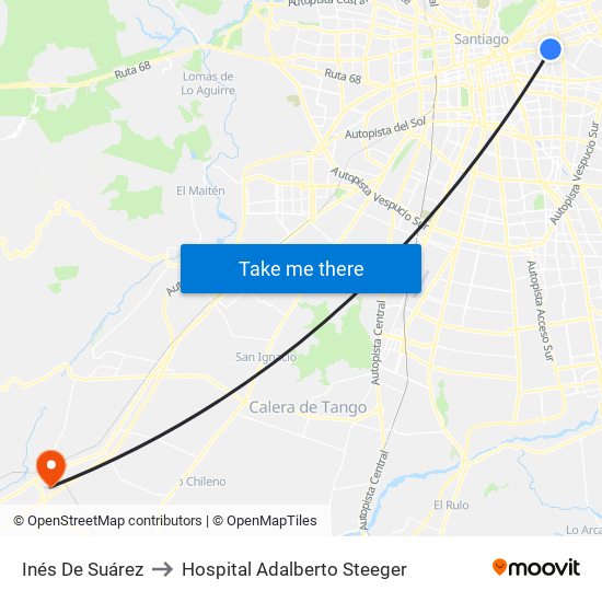 Inés De Suárez to Hospital Adalberto Steeger map