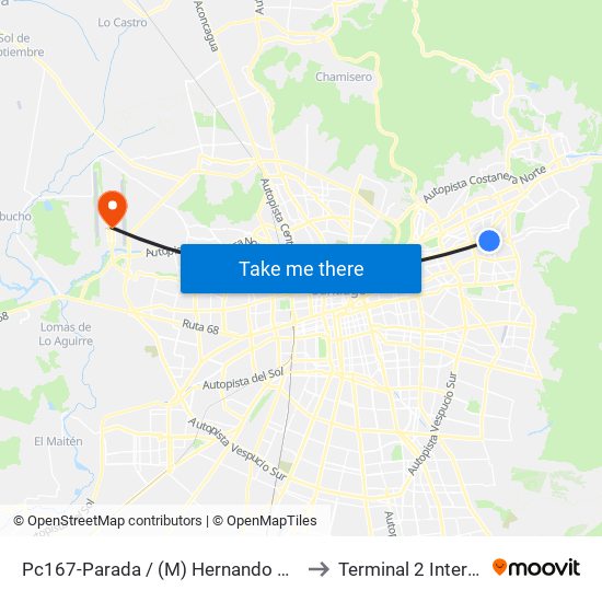 Pc167-Parada / (M) Hernando De Magallanes to Terminal 2 Internacional map