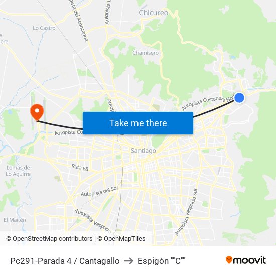 Pc291-Parada 4 / Cantagallo to Espigón ""C"" map