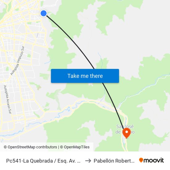 Pc541-La Quebrada / Esq. Av. Paul Harris to Pabellón Roberto Koch map