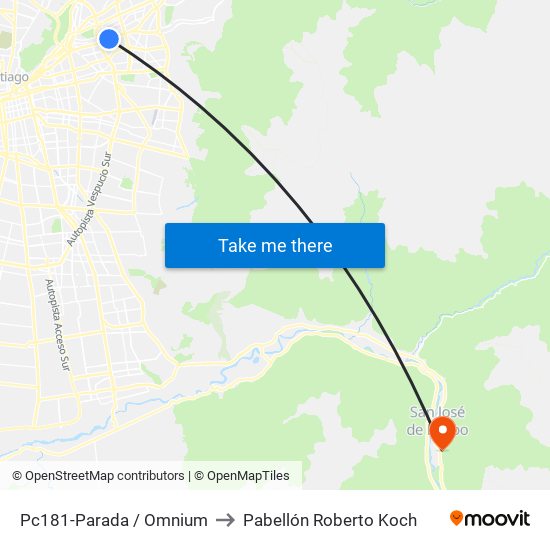 Pc181-Parada / Omnium to Pabellón Roberto Koch map