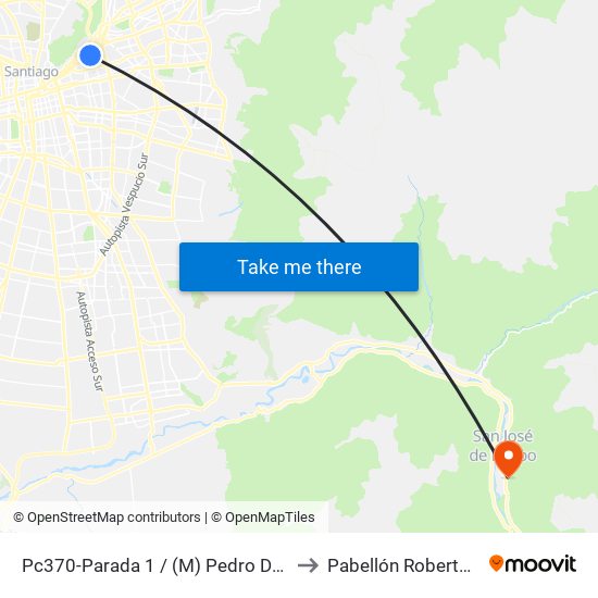 Pc370-Parada 1 / (M) Pedro De Valdivia to Pabellón Roberto Koch map