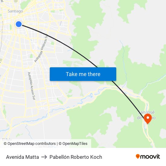 Avenida Matta to Pabellón Roberto Koch map