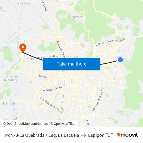 Pc478-La Quebrada / Esq. La Escuela to Espigón ""D"" map