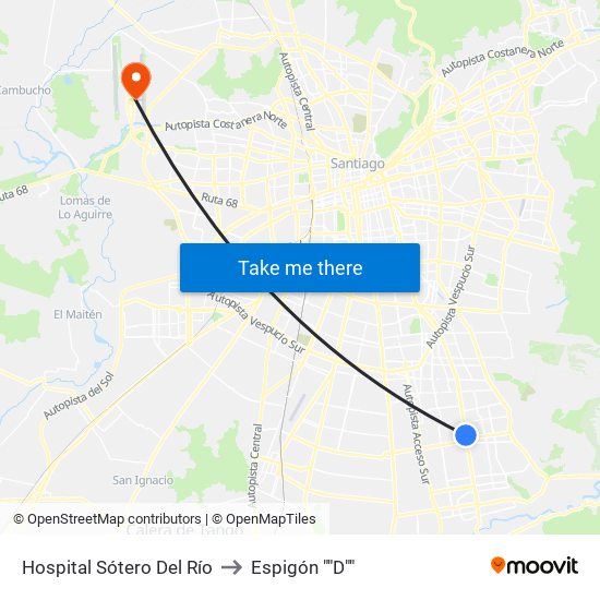 Hospital Sótero Del Río to Espigón ""D"" map