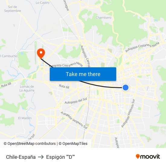 Chile-España to Espigón ""D"" map