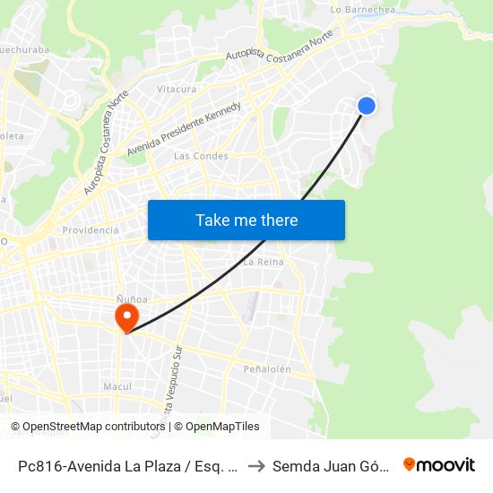 Pc816-Avenida La Plaza / Esq. Rep. De Hondura to Semda Juan Gómez Millas map